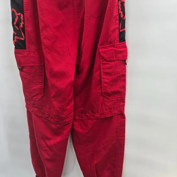 Vintage Fox Racing Red Sports Pants Size 34 Cargo Pockets - Picture 10 of 16